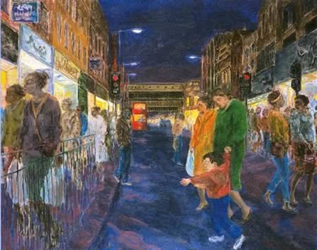 Crossing Rye Lane by John Lessore