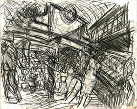 "Charing Cross Station 1" by Leon Kossoff