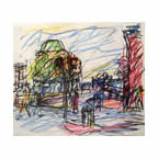 Frank Auerbach: 1 of 2 Studies for 'Camden Palace'